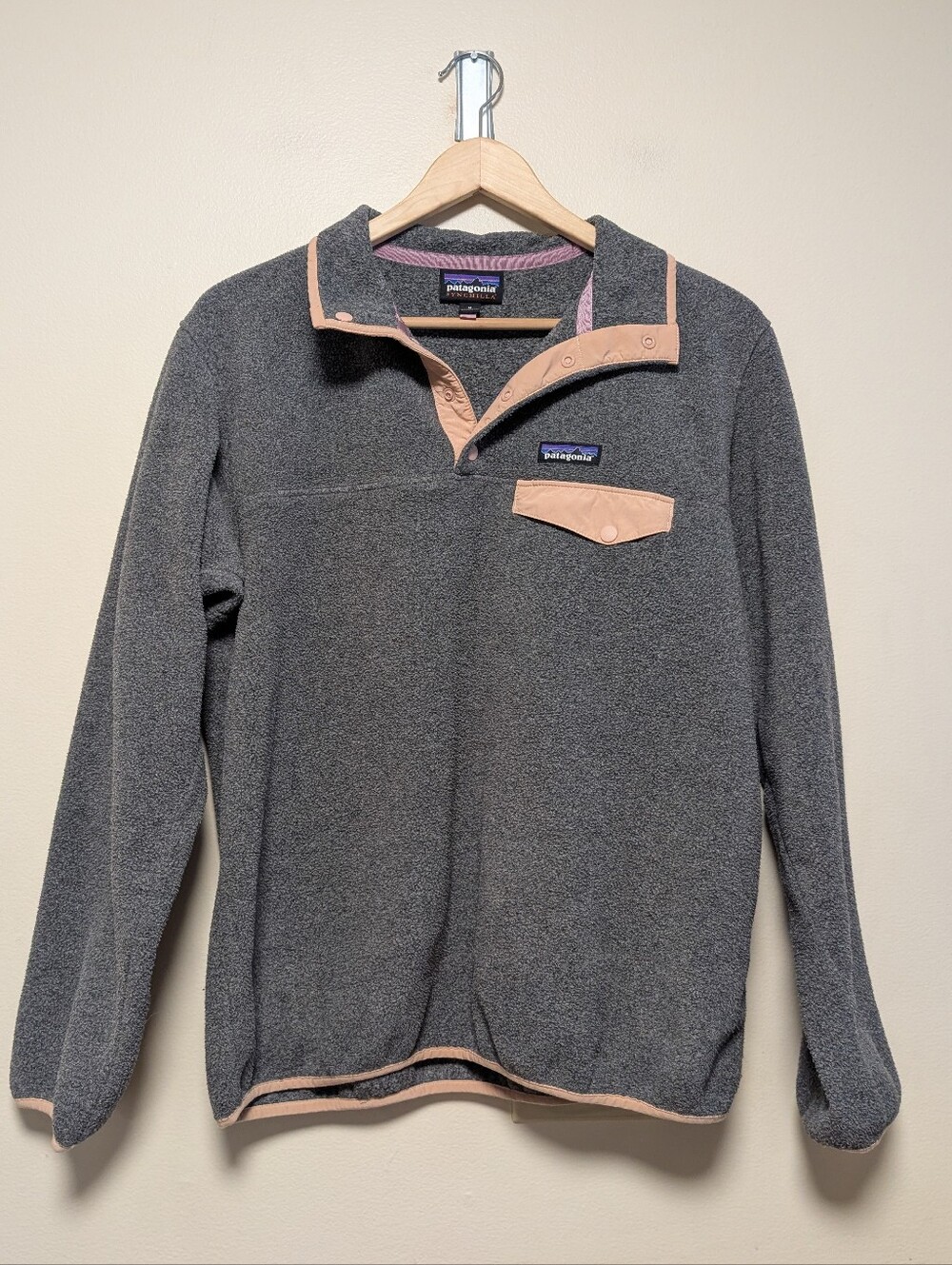 Patagonia Synchilla Snap-T Fleece Pullover Medium Gray Tan